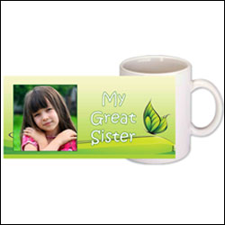"Milk White personalised Mug - (for Sister) - Click here to View more details about this Product